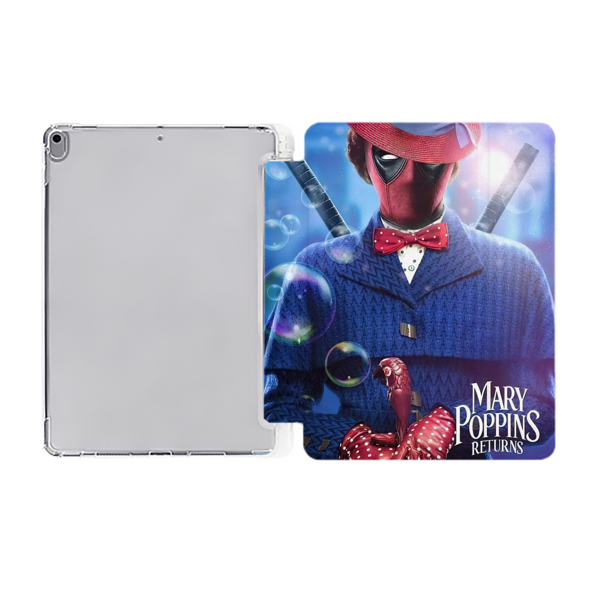 （画像用） Deadpool デッドプール IPad ケース ペン収納付き 三つ折りスタンド PUレザー×シリコン 対応機種9.5/10.5/10.9インチ